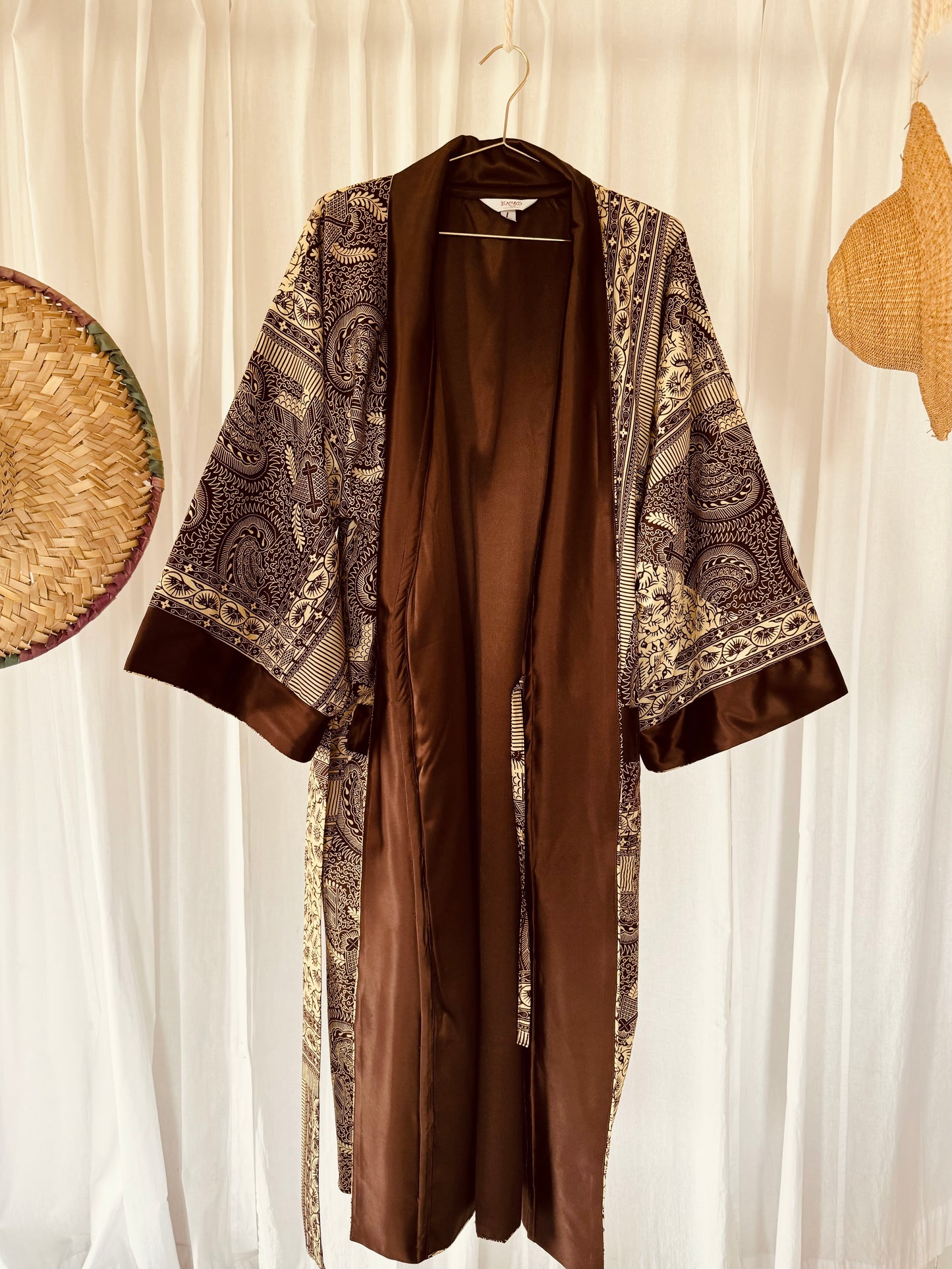 Kimono "Rise and Shine", Imprimé Africain & Velours (réversible)