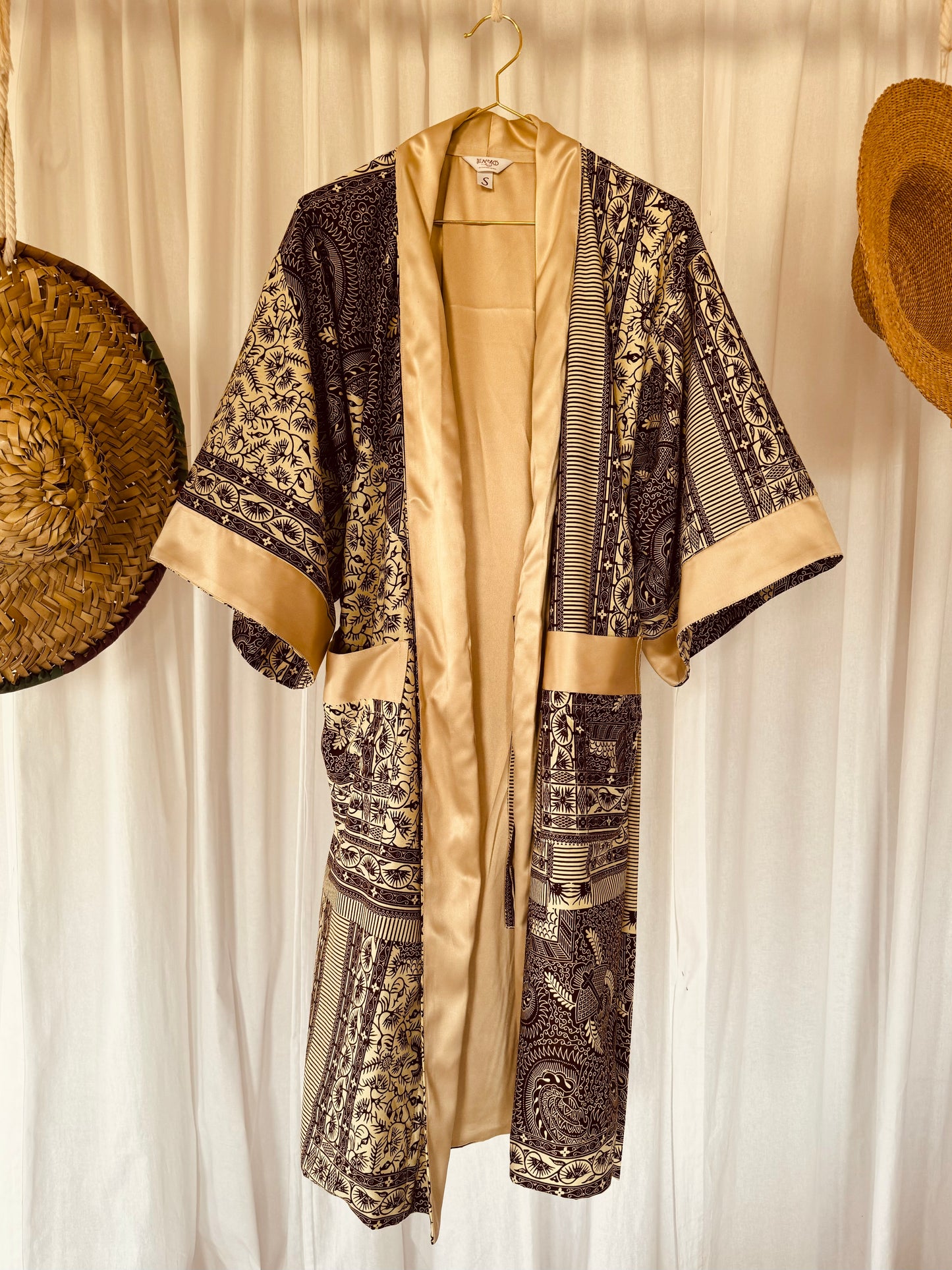 Kimono "Rise and Shine", Imprimé Africain & Velours (réversible)
