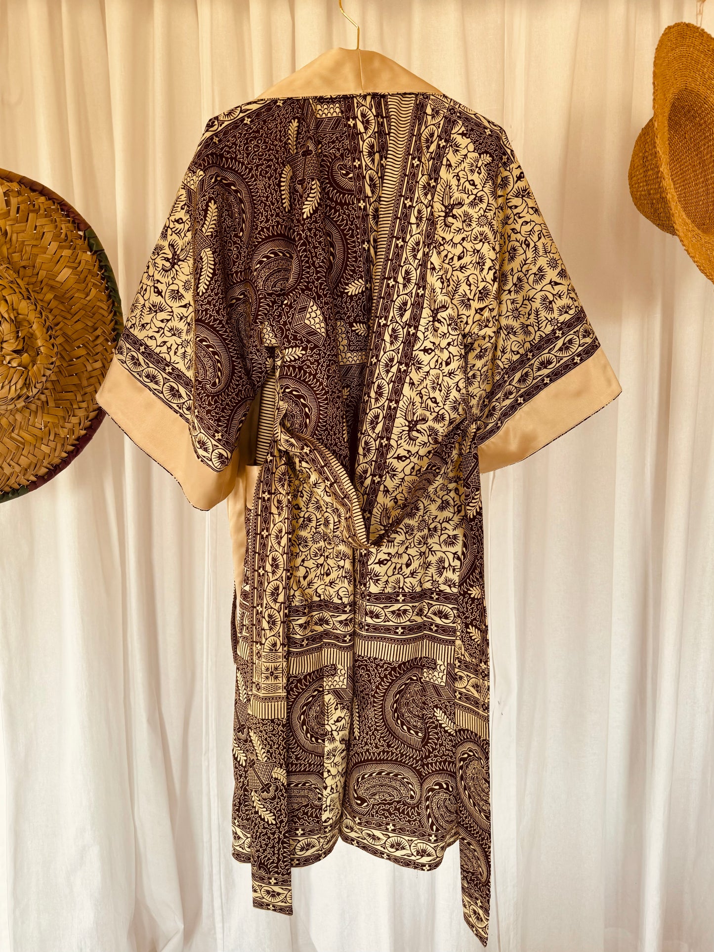 Kimono "Rise and Shine", Imprimé Africain & Velours (réversible)