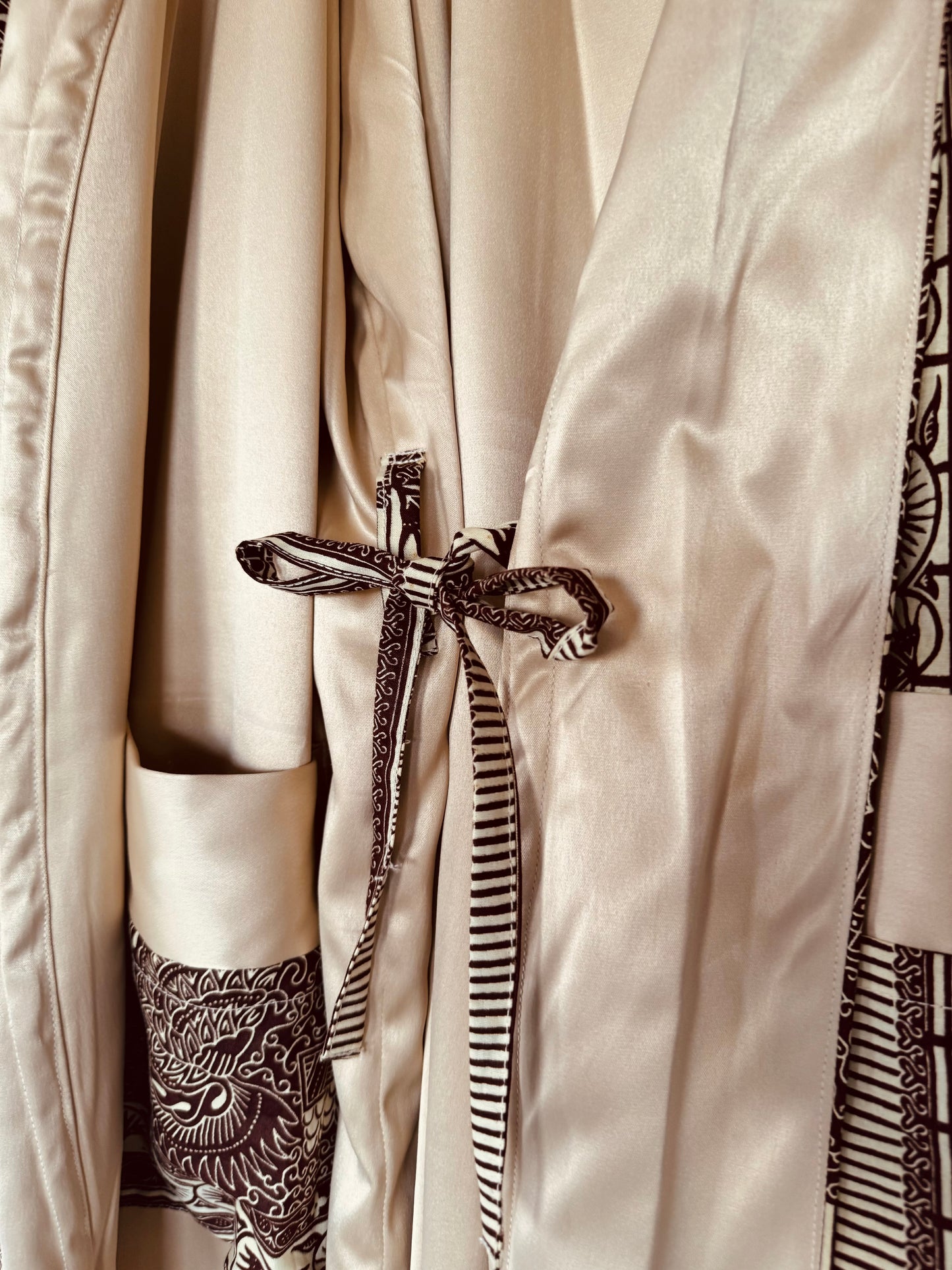 Kimono "Rise and Shine", Imprimé Africain & Velours (réversible)