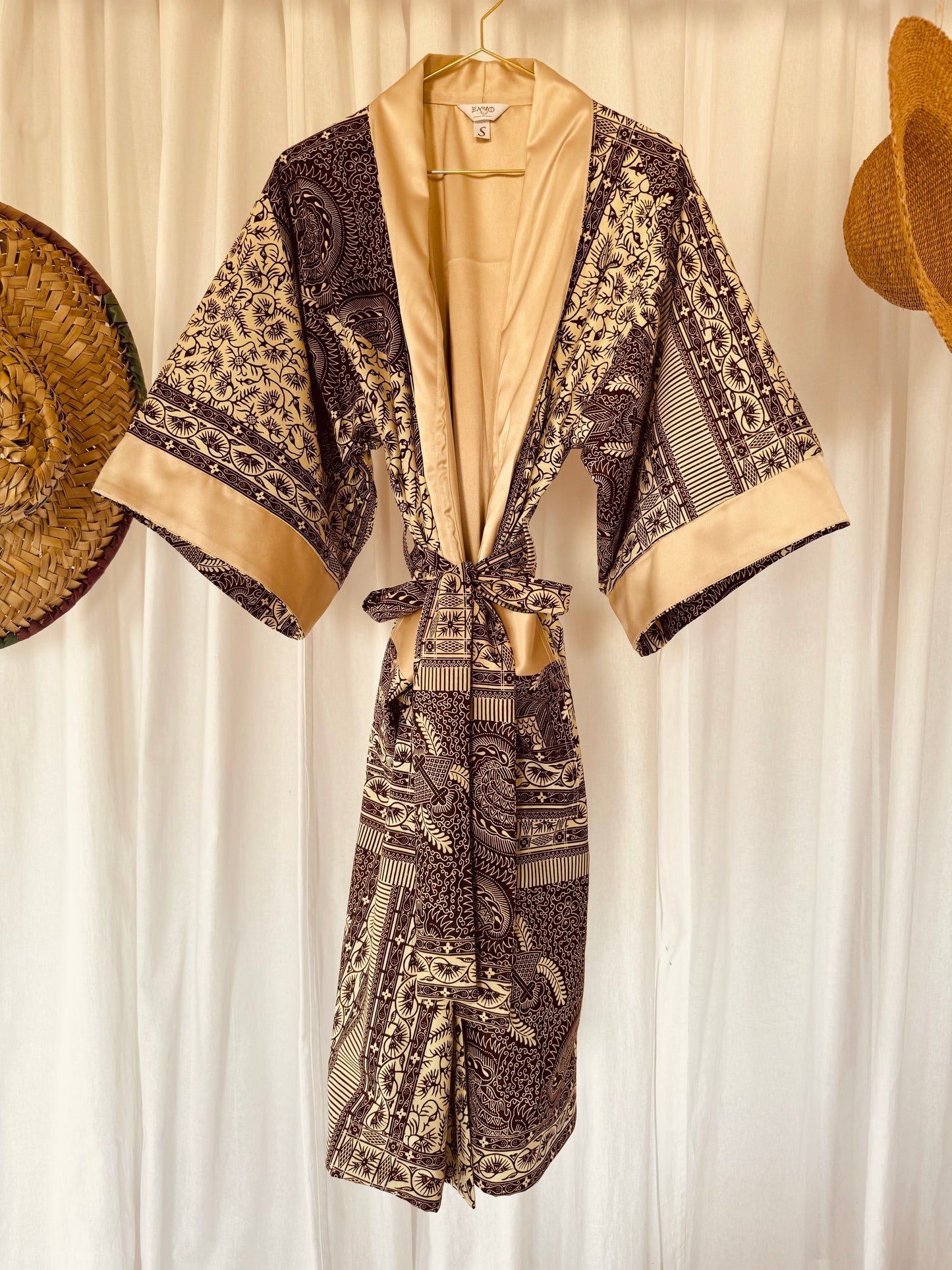 Kimono "Rise and Shine", Imprimé Africain & Velours (réversible)