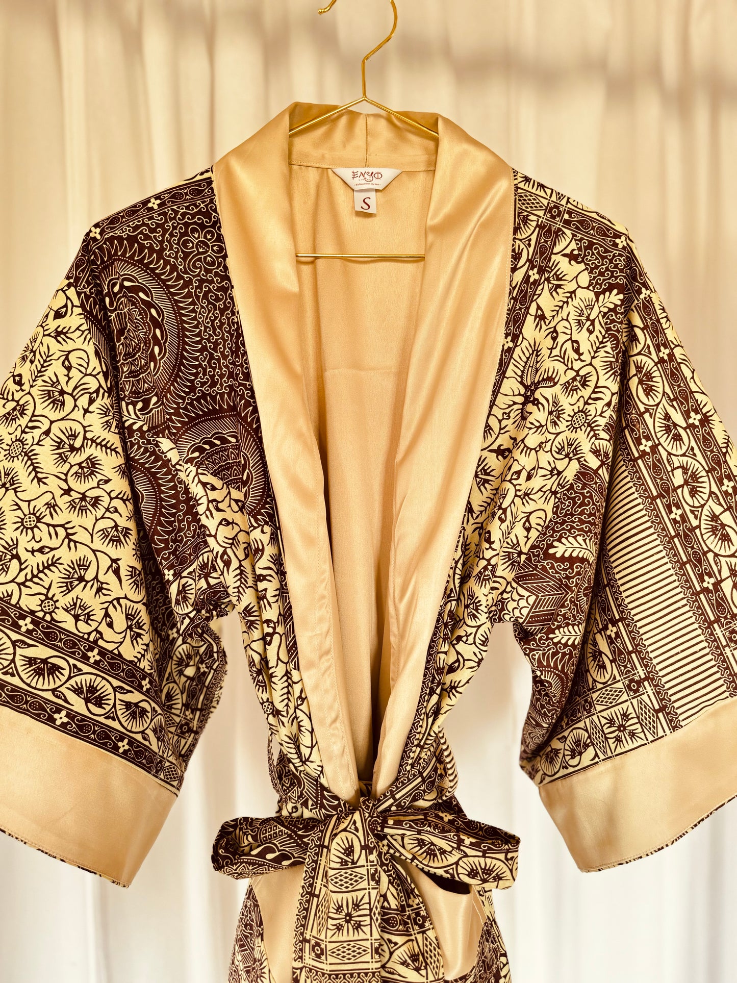 Kimono "Rise and Shine", Imprimé Africain & Velours (réversible)