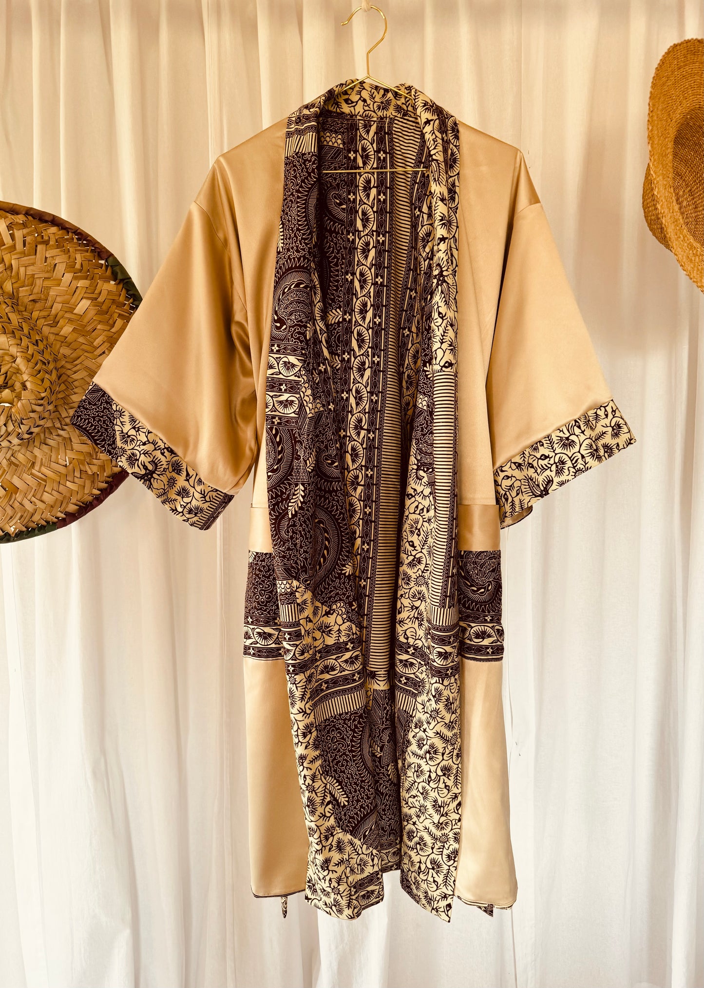 Kimono "Rise and Shine", Imprimé Africain & Velours (réversible)