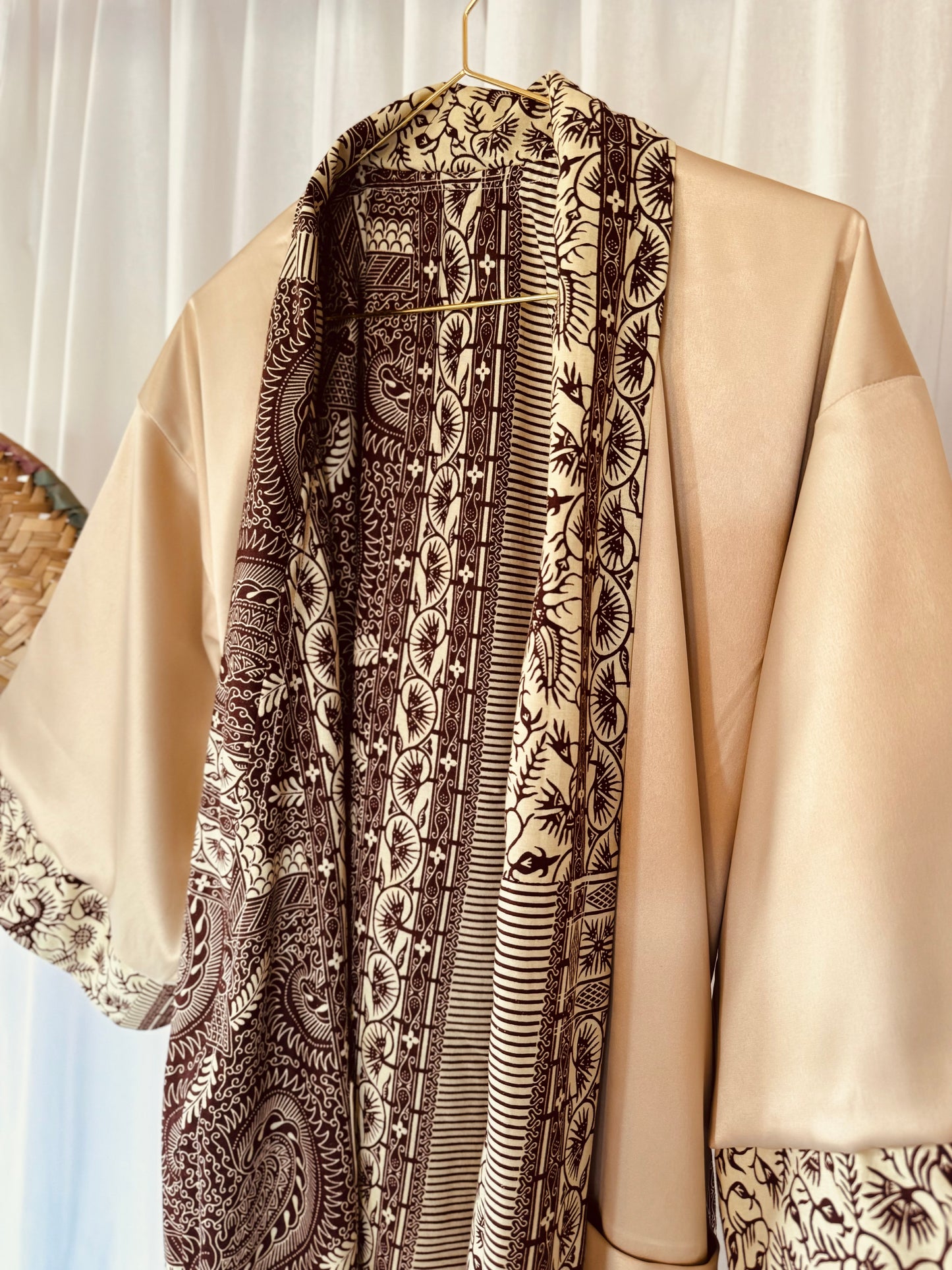 Kimono "Rise and Shine", Imprimé Africain & Velours (réversible)