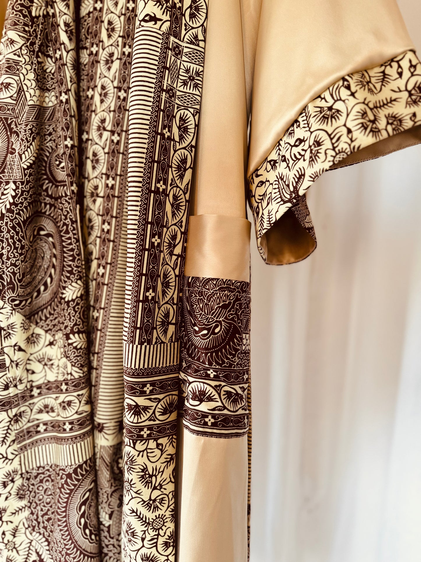 Kimono "Rise and Shine", Imprimé Africain & Velours (réversible)