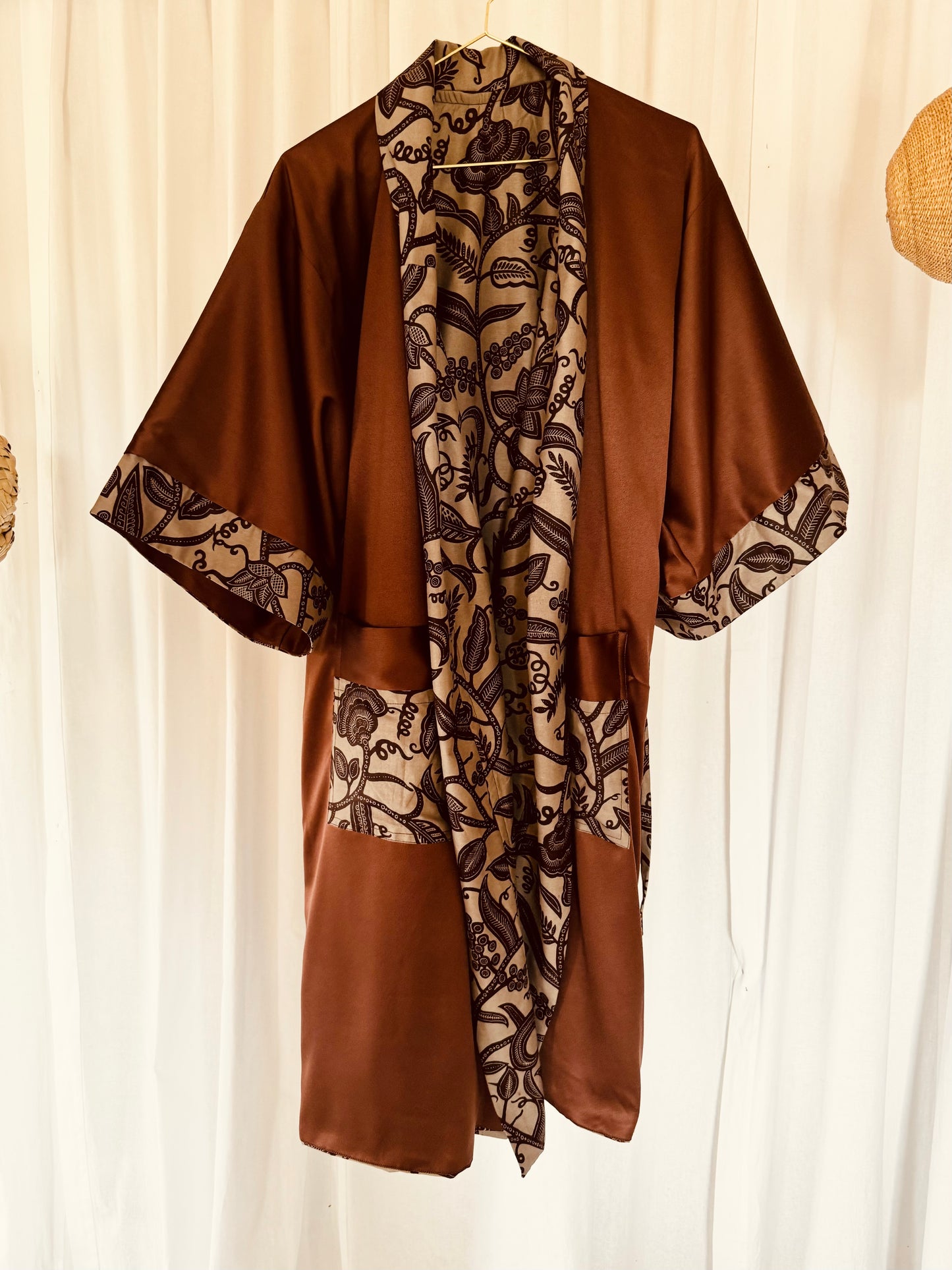 Reversible Afrikimo "Rise and Shine IV" with Brown Satin