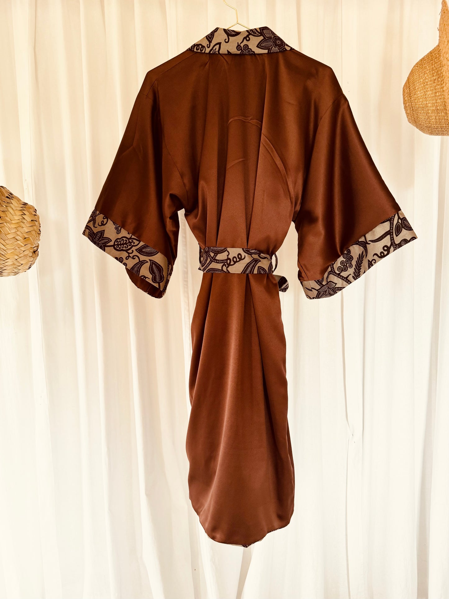 Reversible Afrikimo "Rise and Shine IV" with Brown Satin