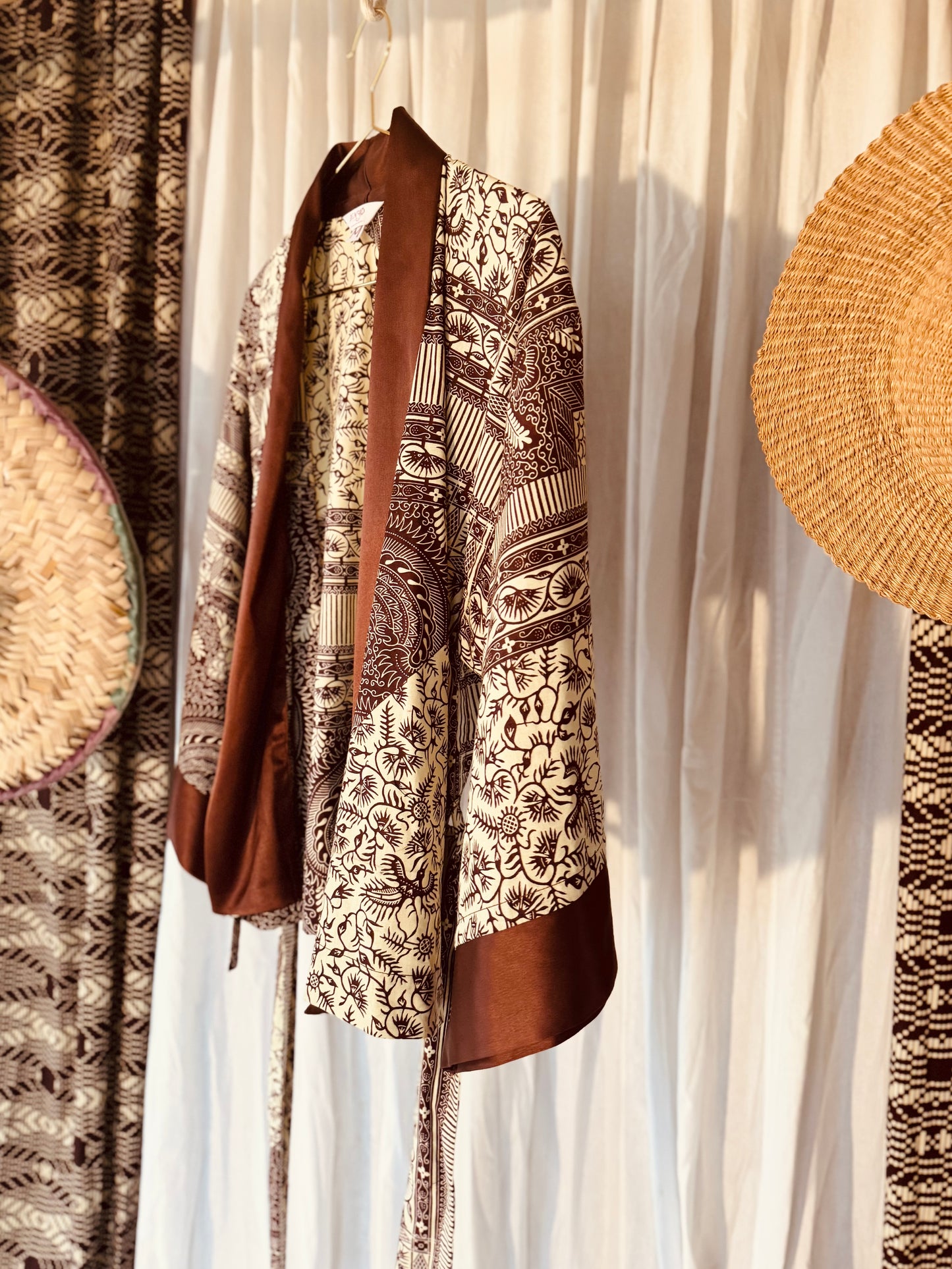 Afrikimo Jacket "Morning Glory I" - Brown Satin