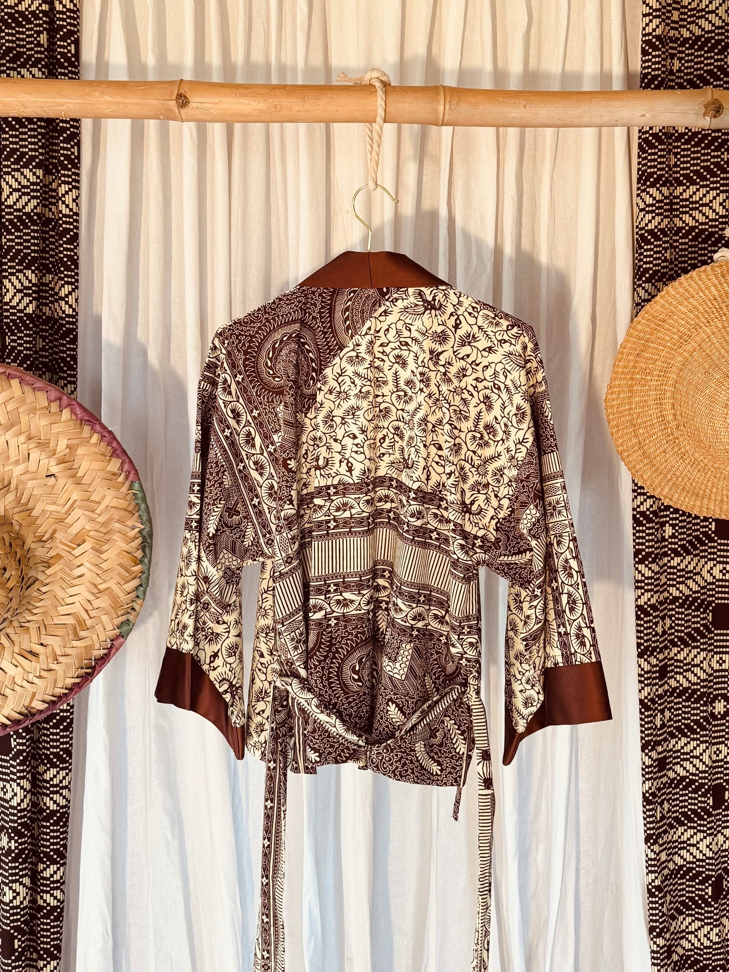 Afrikimo Jacket "Morning Glory I" - Brown Satin