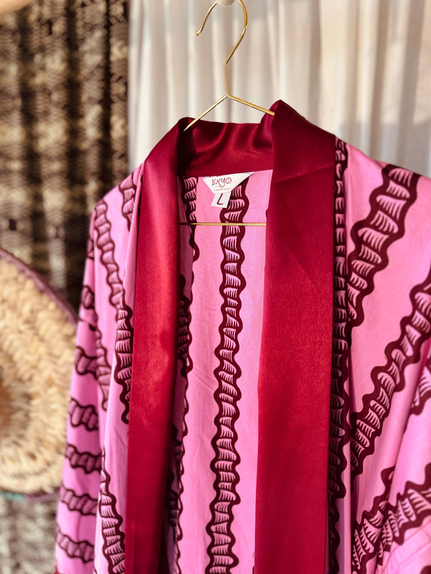 Afrikimo Jacket "Sugarcane II" - Red Satin