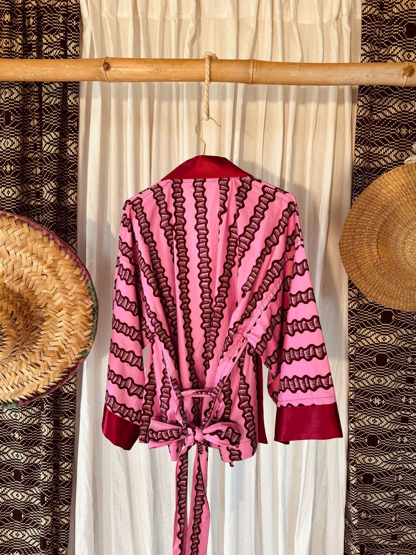 Afrikimo Jacket "Sugarcane II" - Red Satin