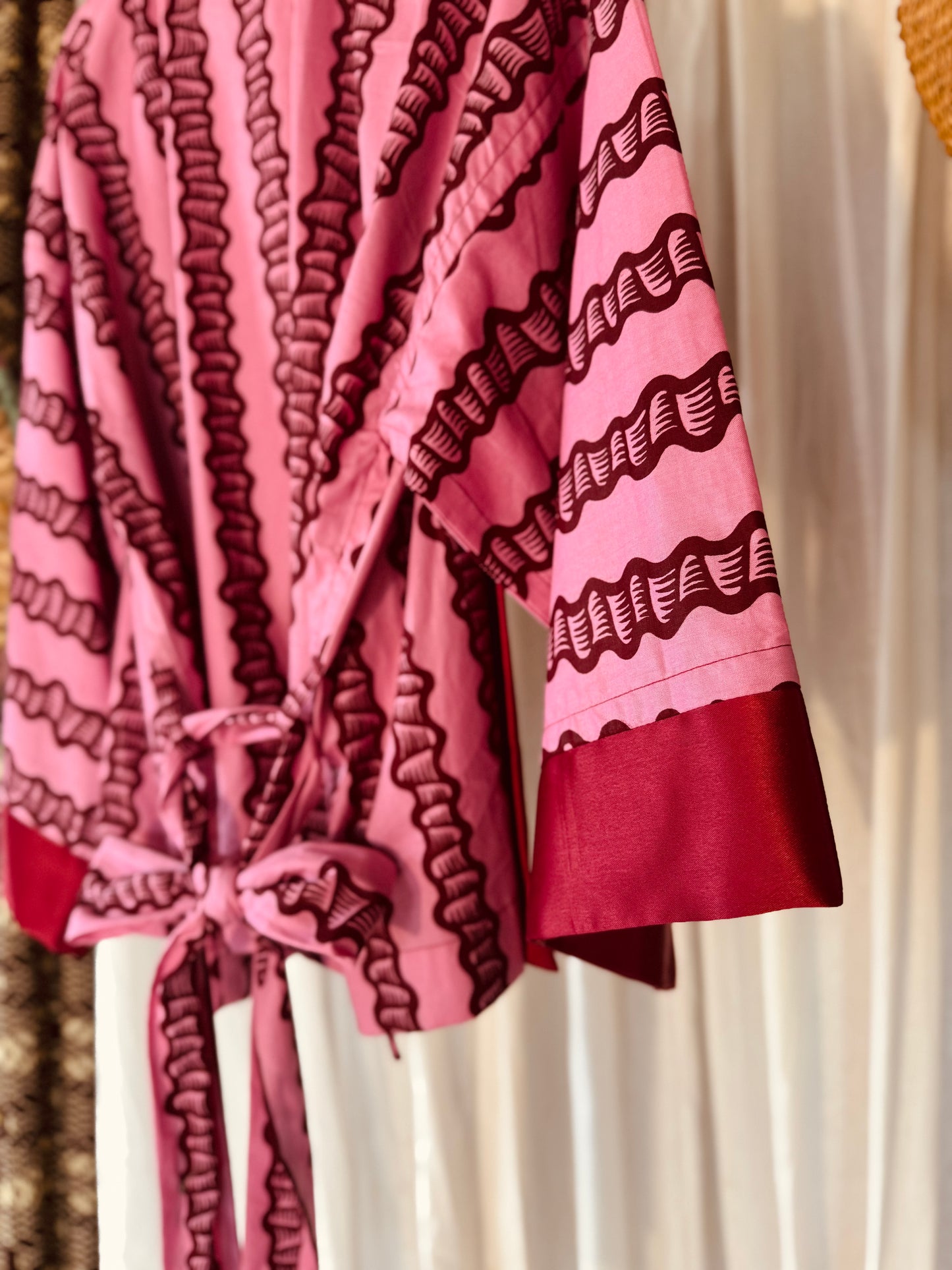 Afrikimo Jacket "Sugarcane II" - Red Satin