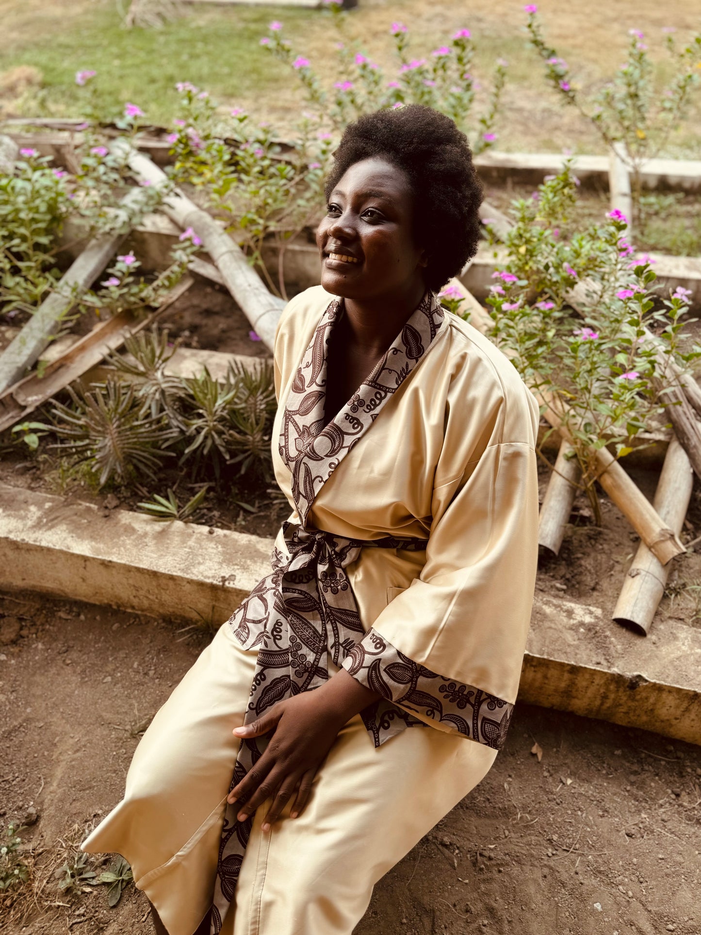 Wendbarer Afrikimo "Rise and Shine IV" - Creme Satin