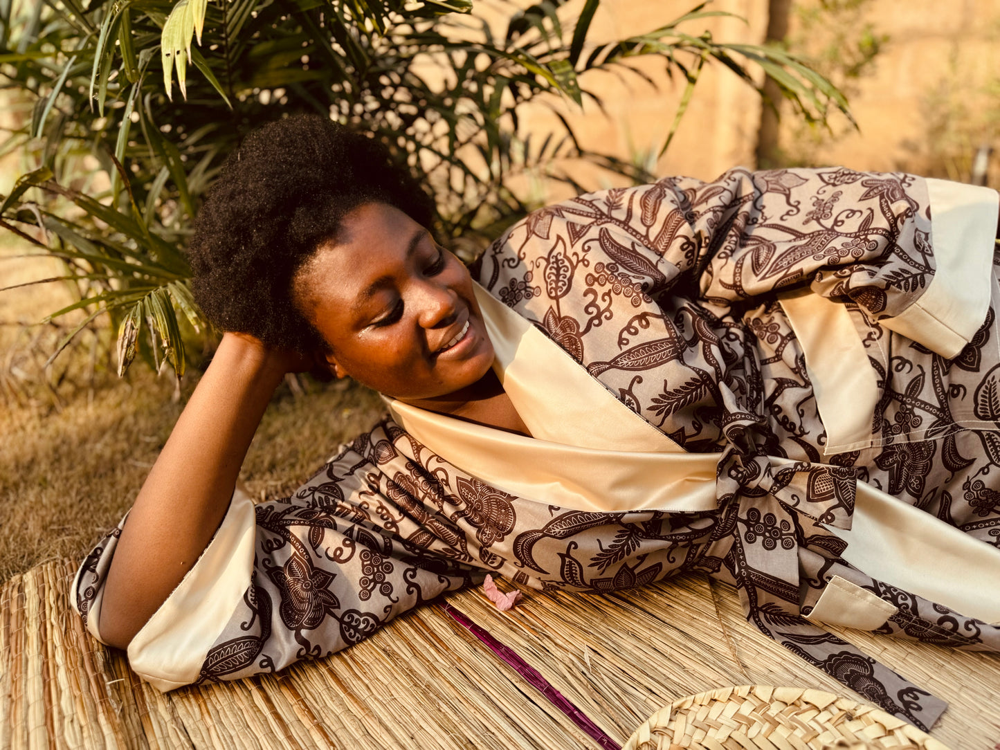 Wendbarer Afrikimo "Rise and Shine IV" - Creme Satin