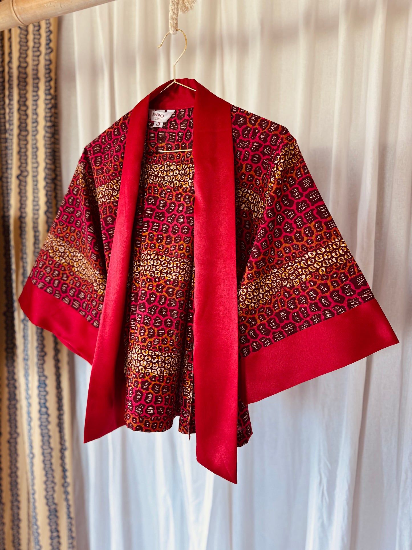 Afrikimo Jacket "Gravels of Joy II" - Red satin