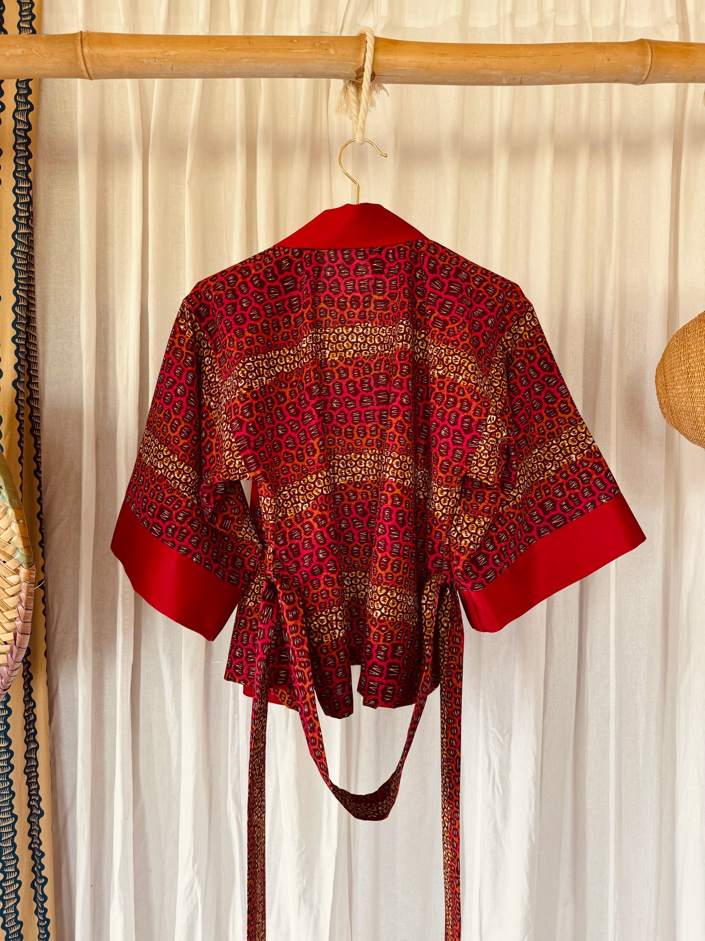 Afrikimo Jacket "Gravels of Joy II" - Red satin