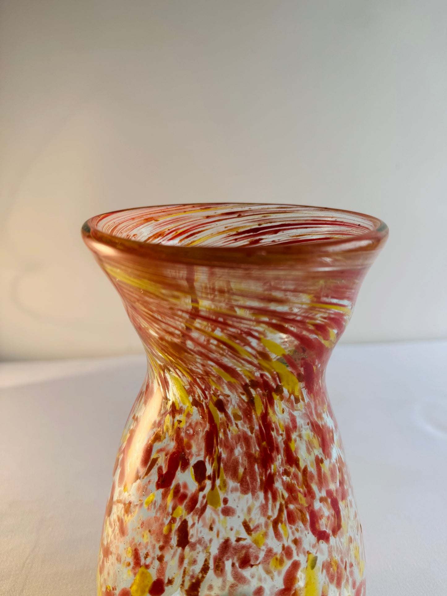 Glass Vase "Red-Yellow Confetti"