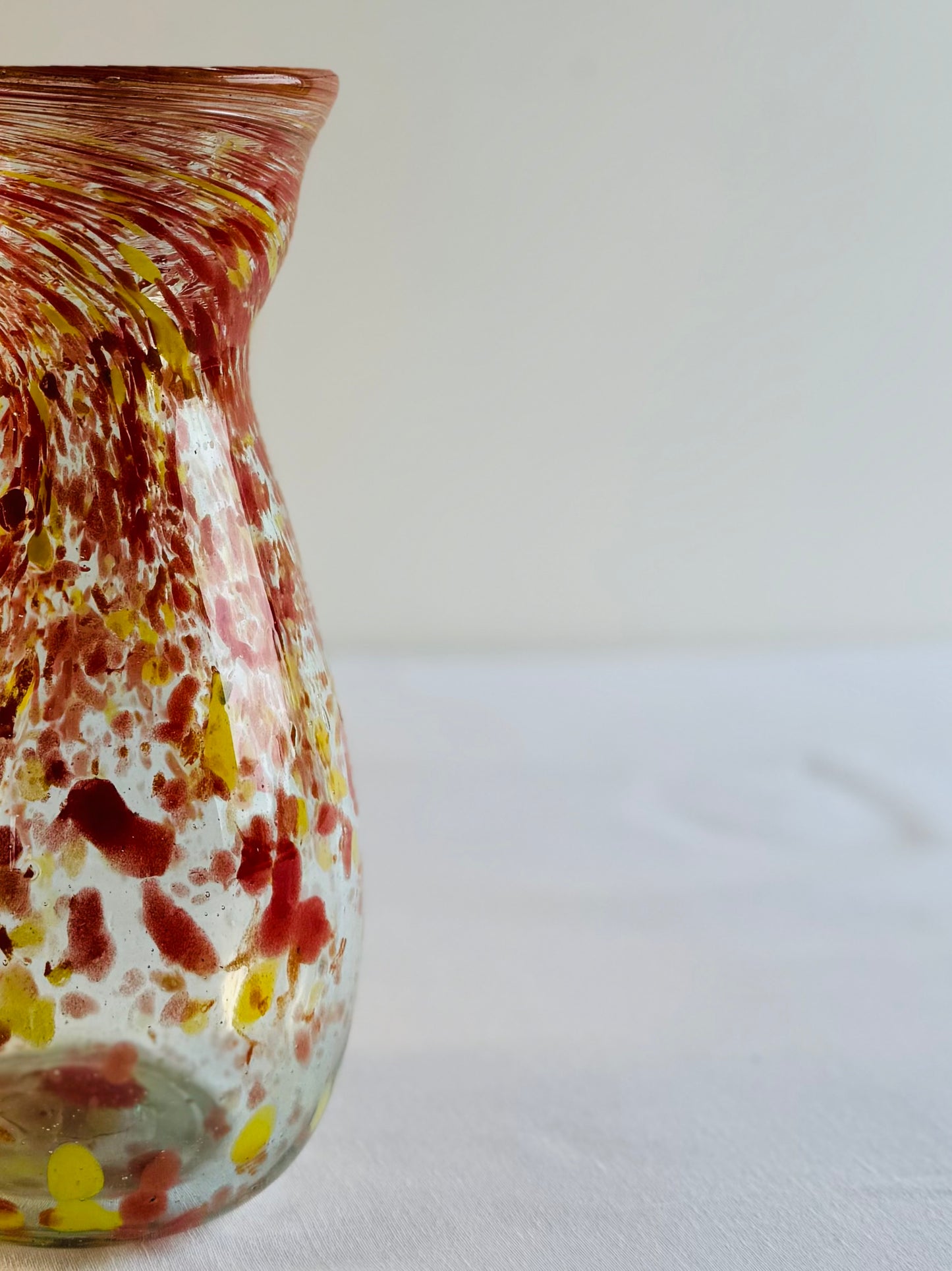 Glass Vase "Red-Yellow Confetti"