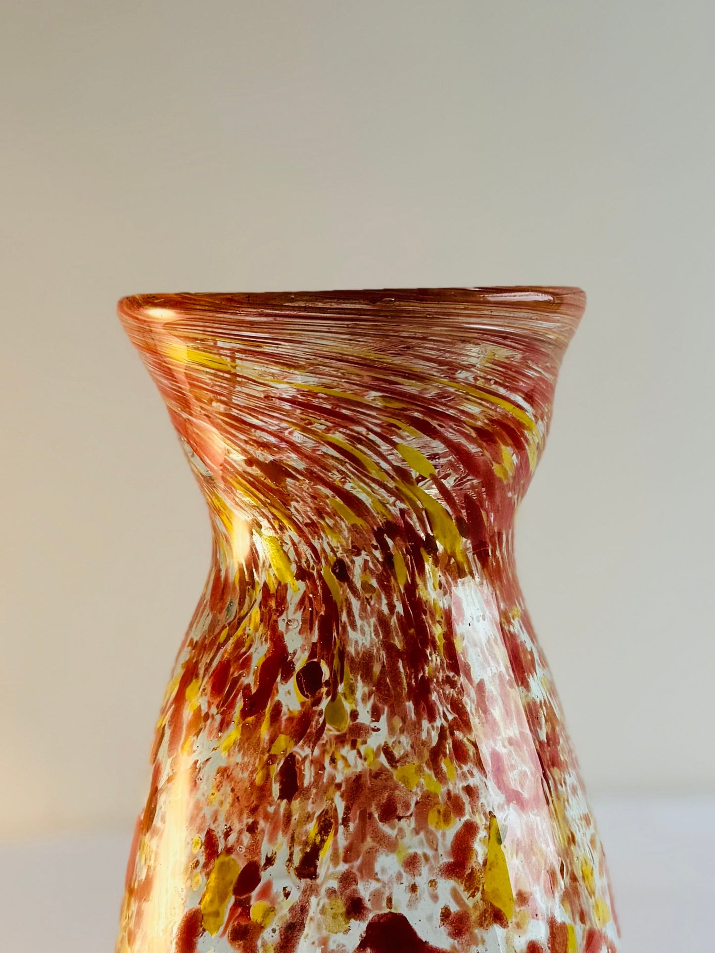 Glass Vase "Red-Yellow Confetti"