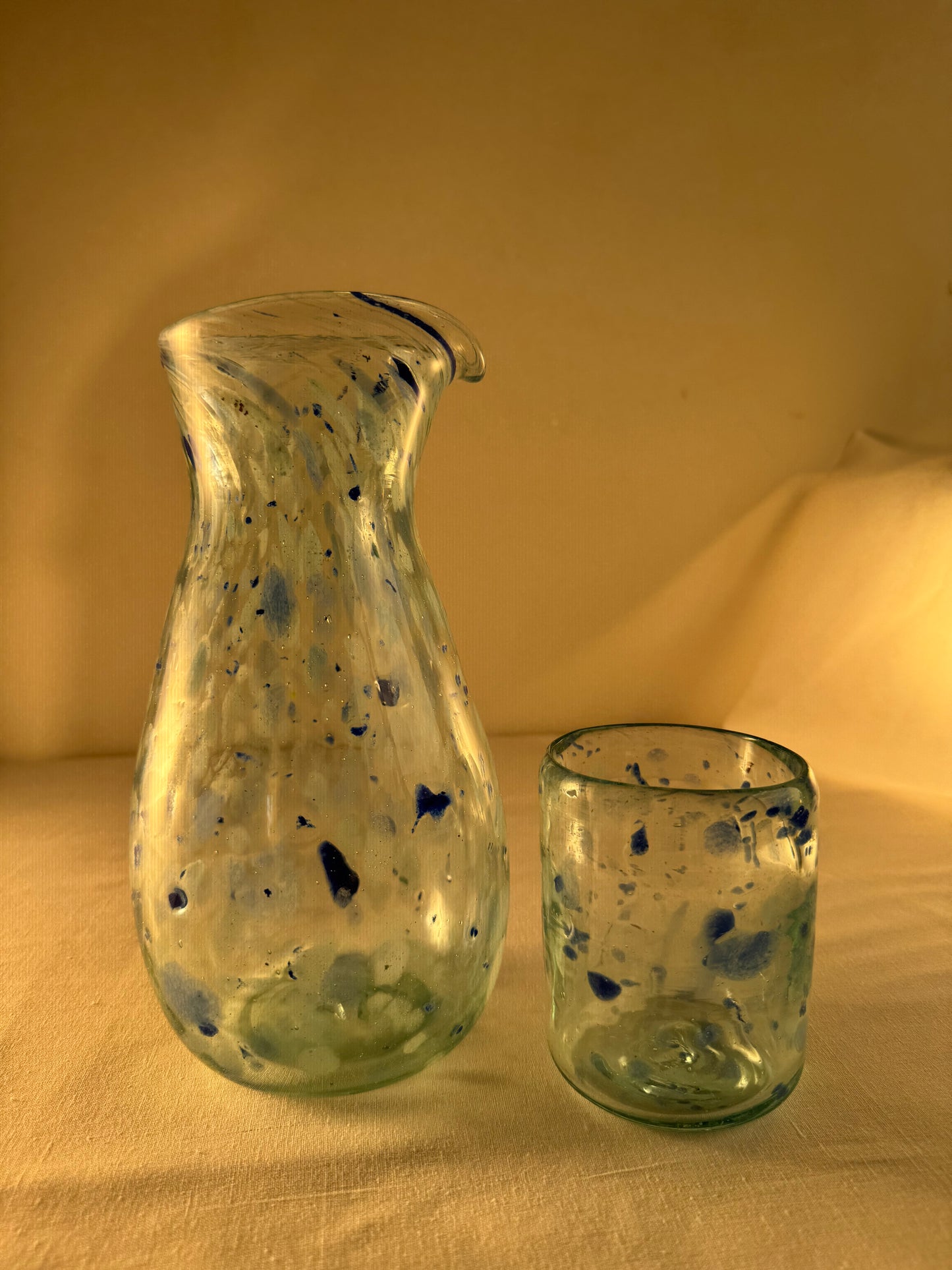 Glass Carafe "Blue Confetti"