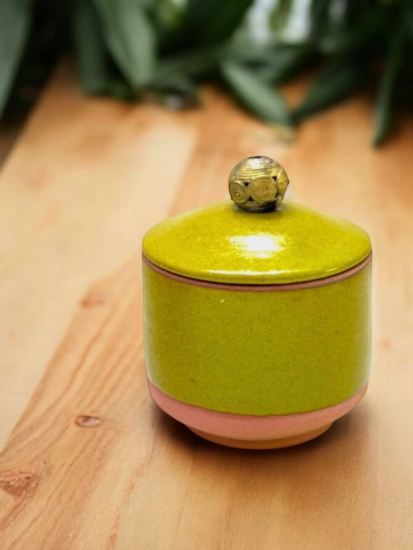 Small Canister "Neem" - Chartreuse