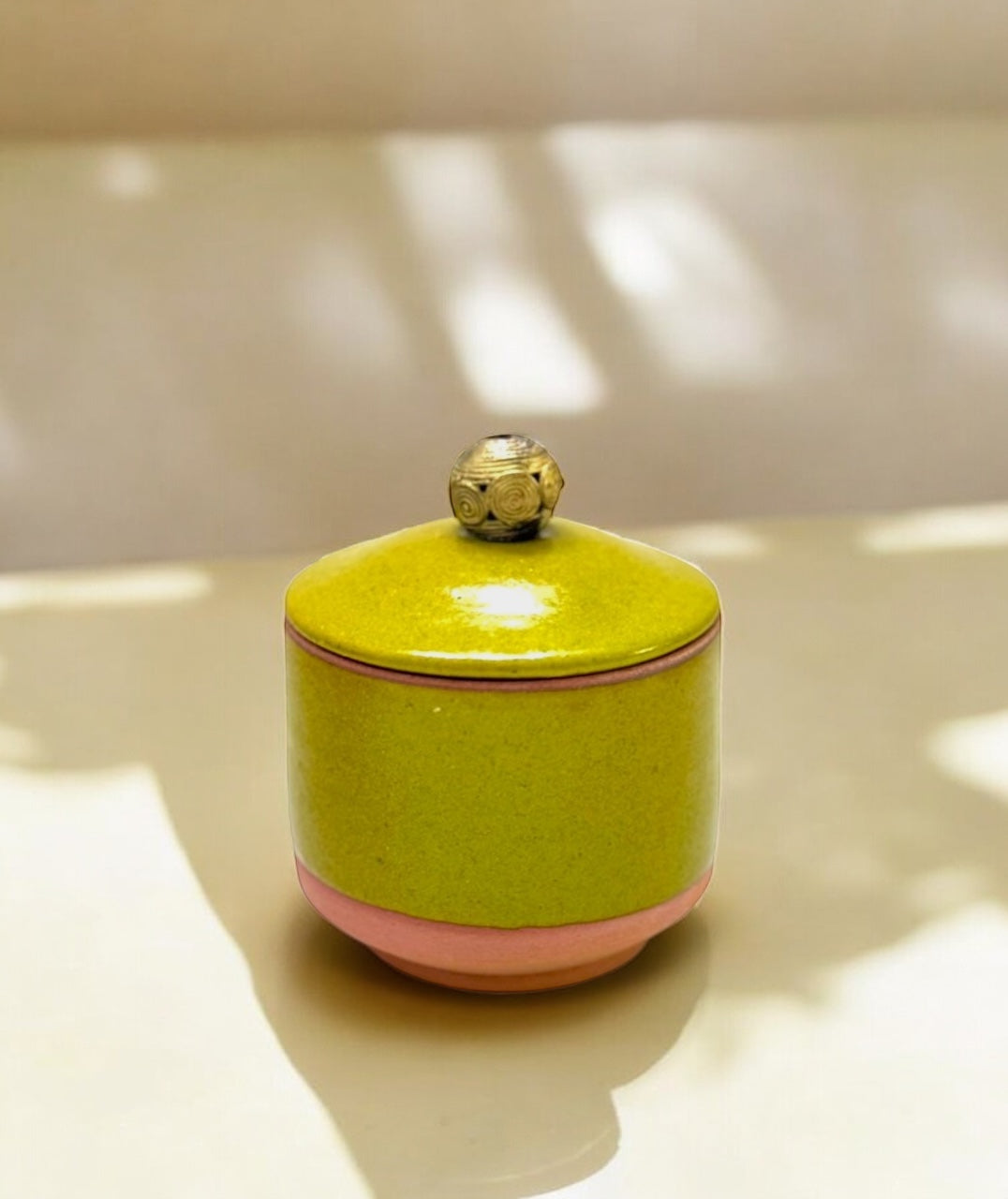 Small Canister "Neem" - Chartreuse