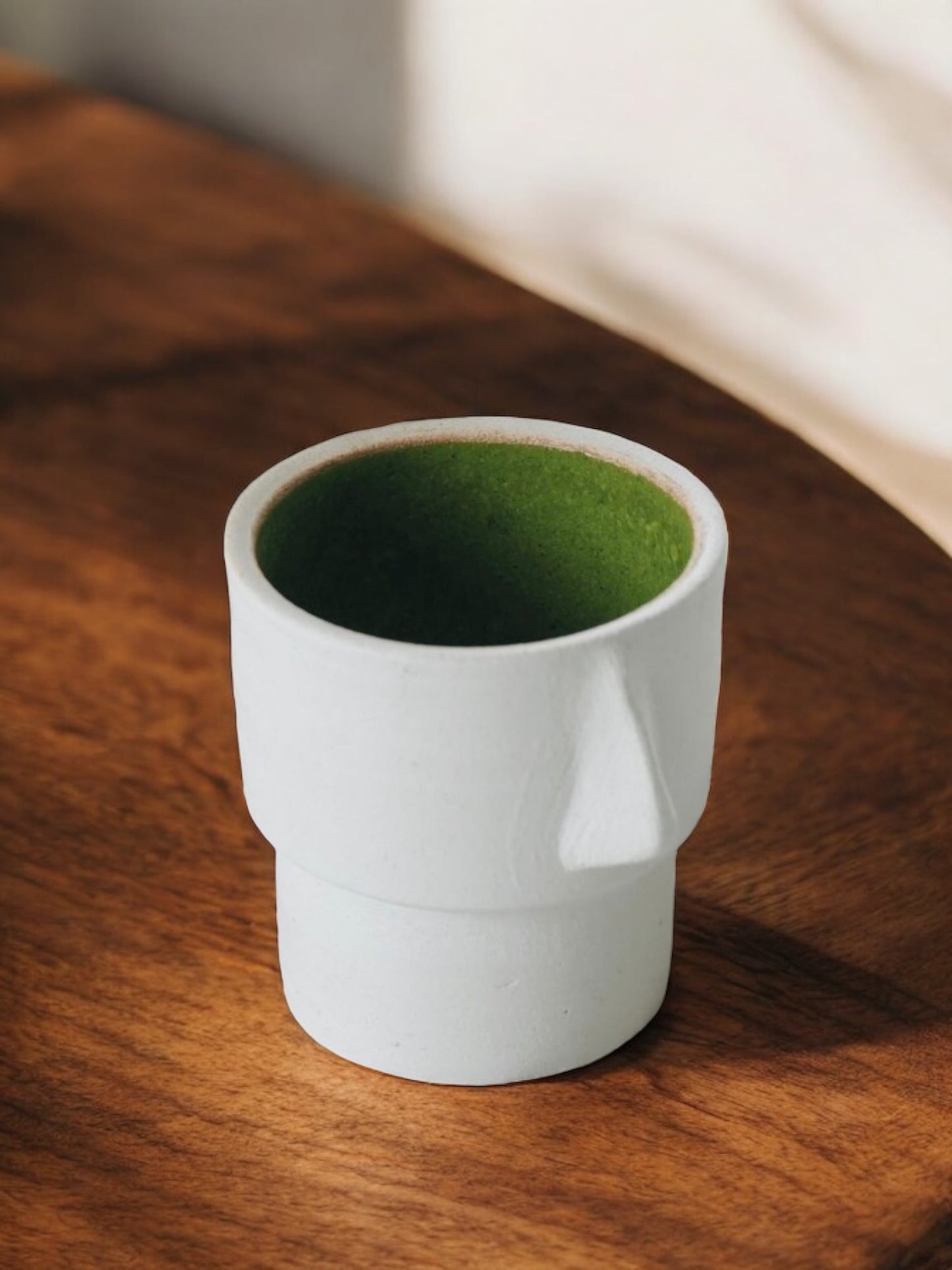 Espresso Cup "Neem Face" - White Clay