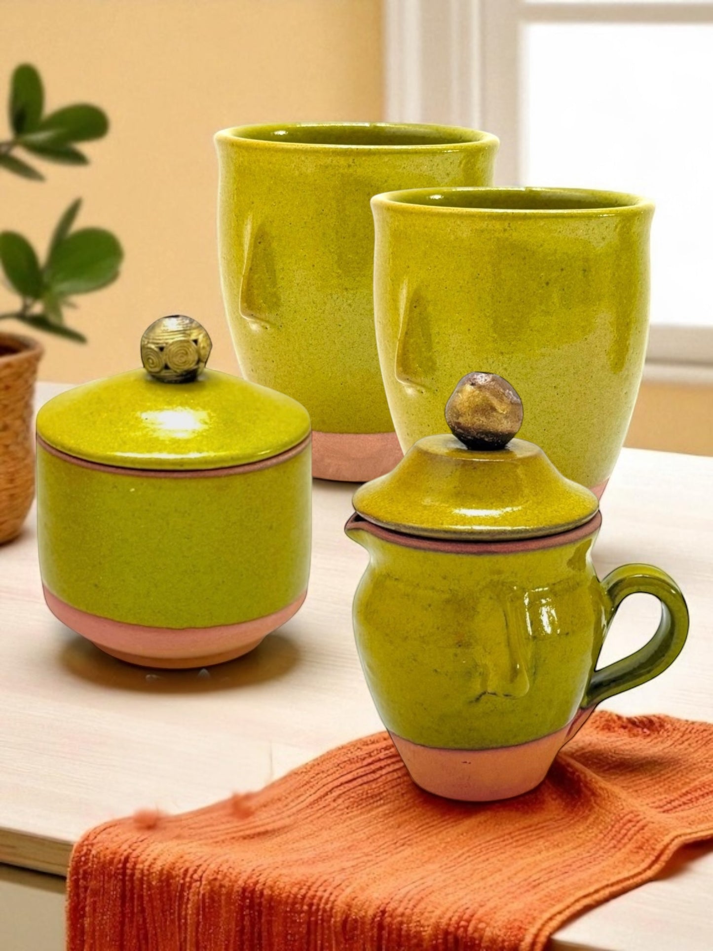 Milk Jug "Neem Face" - Chartreuse