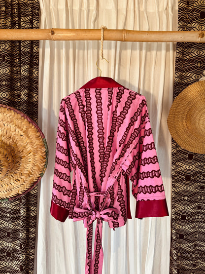 Afrikimo Jacket "Sugarcane II" - Red Satin