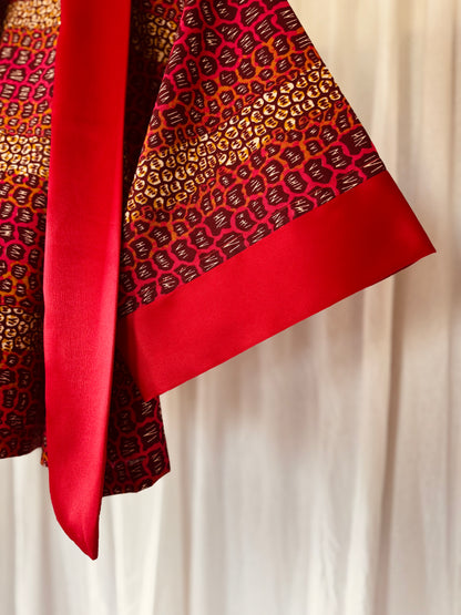 Afrikimo Jacket "Gravels of Joy II" - Red satin