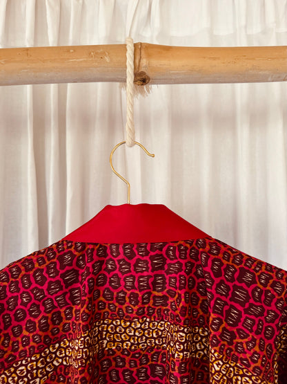 Afrikimo Jacket "Gravels of Joy II" - Red satin