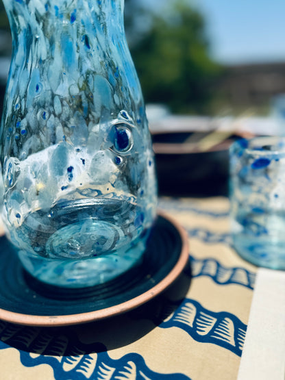 Glass Carafe "Blue Confetti"