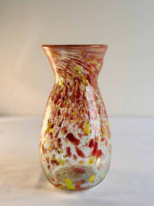 Glass Vase "Red-Yellow Confetti"