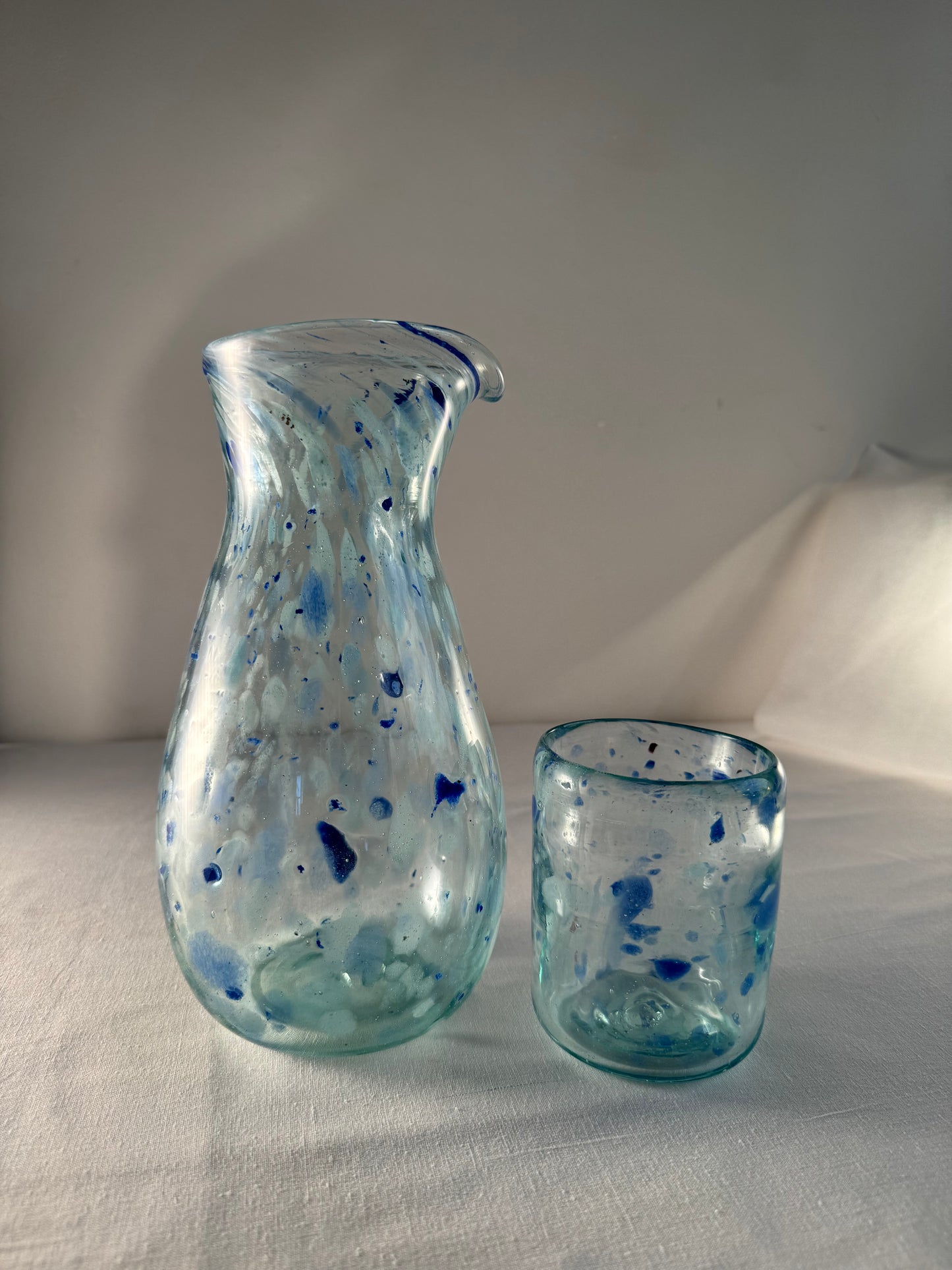 Glass Cup "Blue Confetti"