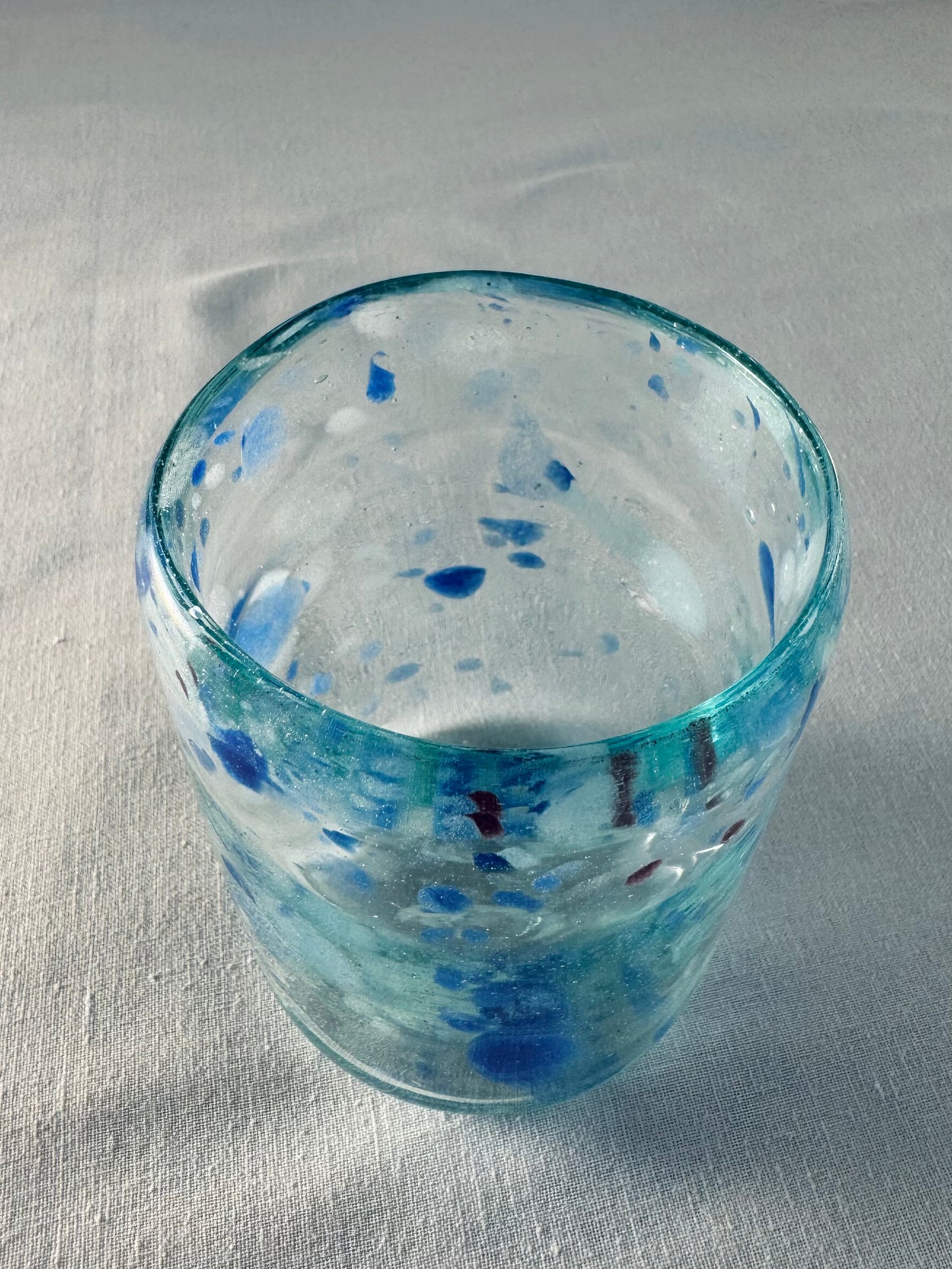 Glass Cup "Blue Confetti"