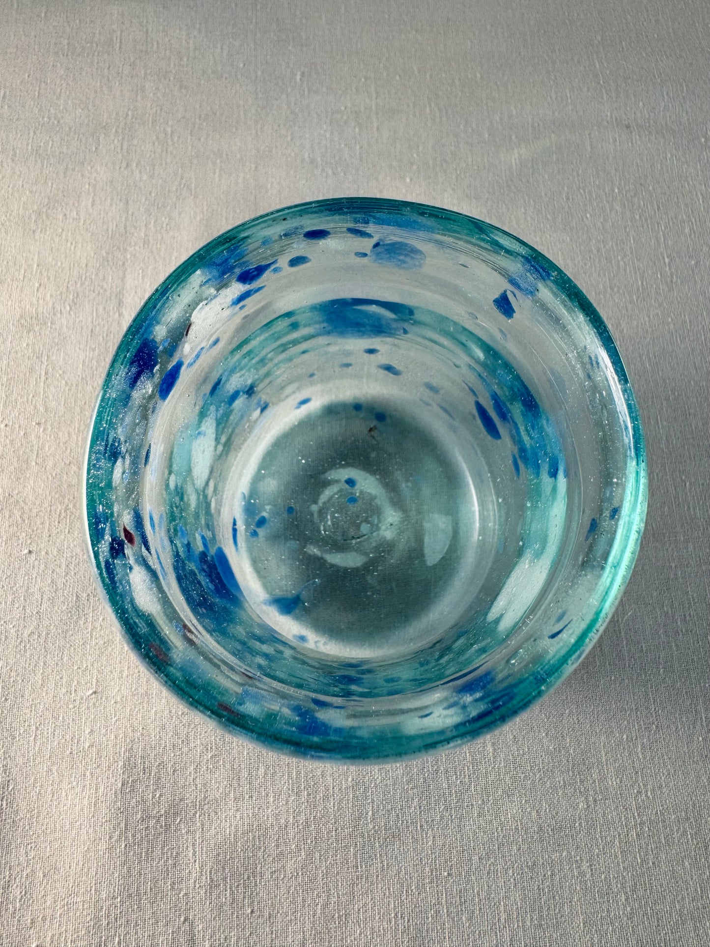 Glass Cup "Blue Confetti"