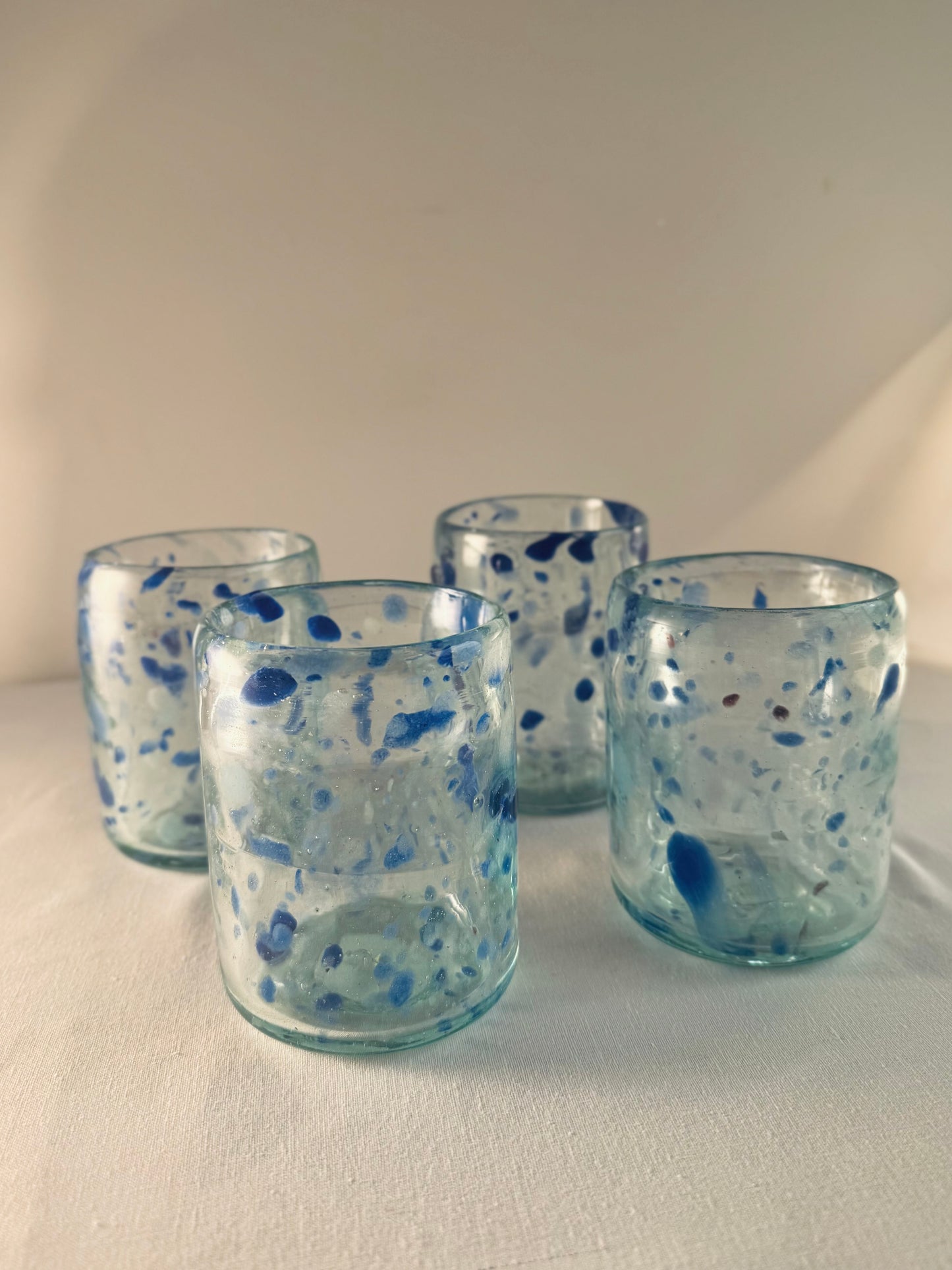 Glass Cup "Blue Confetti"