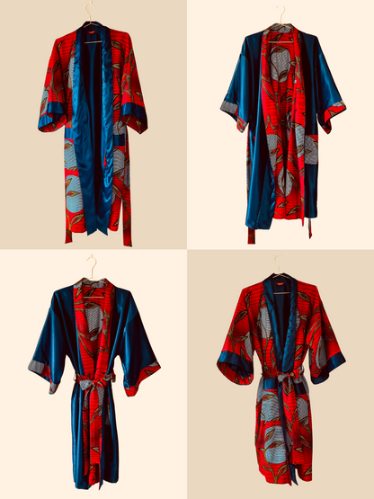 Reversible Kimono "Moon Flower"