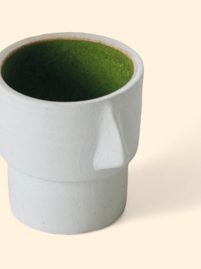 Espresso Cup "Neem Face" - White Clay