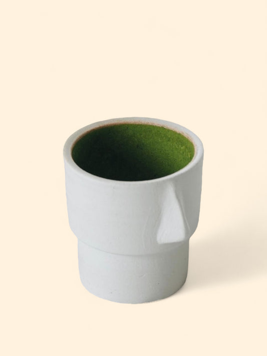 Espresso Cup "Neem Face" - White Clay