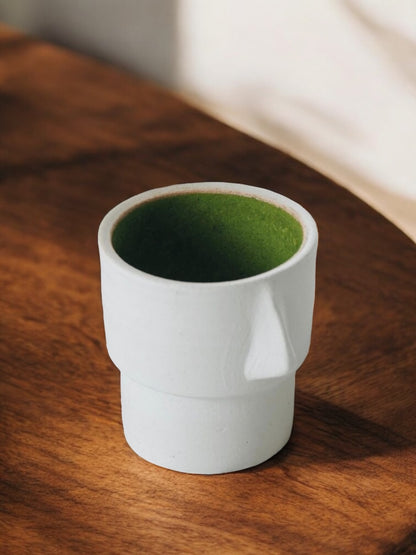 Espresso Cup "Neem Face" - White Clay
