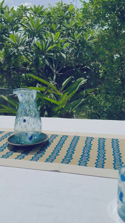 Glass Cup "Blue Confetti"