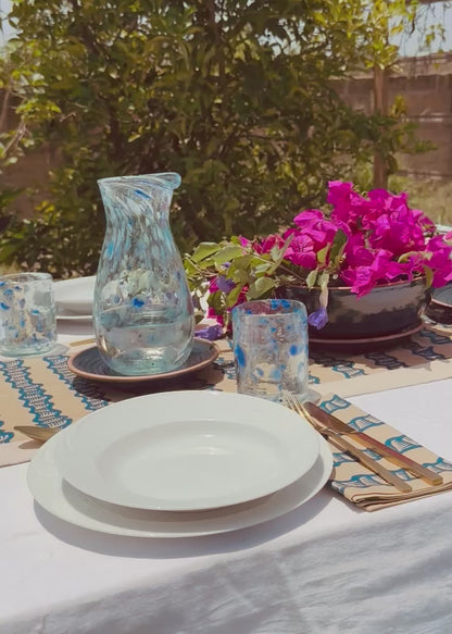 Glass Carafe "Blue Confetti"